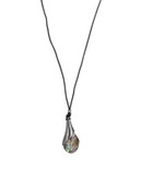 Robert Lee Morris Soho Abalone Drop Leather Necklace - GREEN