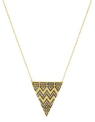 House Of Harlow 1960 Pave Tribal Triangle Pendant - GOLD