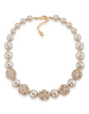 Carolee Champagne Bubbles Collar Necklace Gold Tone Collar Necklace - BEIGE