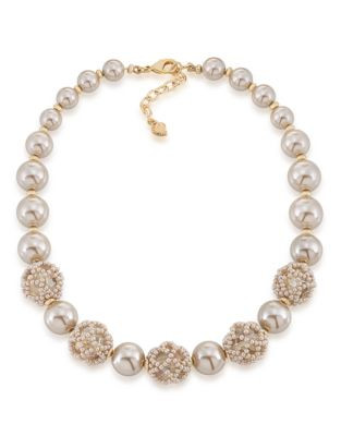 Carolee Champagne Bubbles Collar Necklace Gold Tone Collar Necklace - BEIGE
