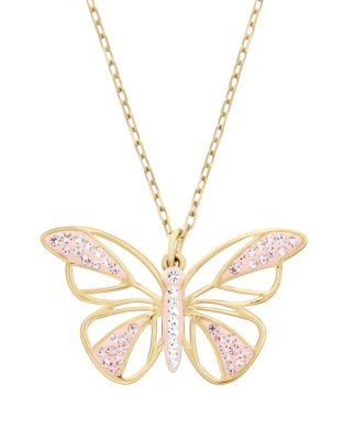 Swarovski Swarovski Crystal Butterfly Pendant Necklace - PINK