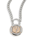 Guess Question Mark Lock Necklace - SILVER