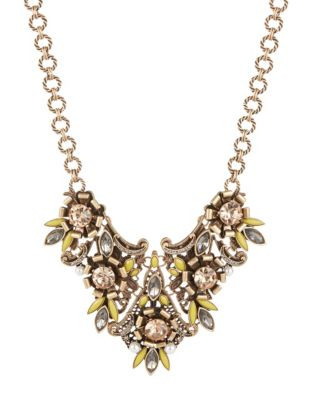 R.J. Graziano Floral Statement Necklace - YELLOW