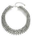 Expression Five-Row Rhinestone Collar Necklace - GREY