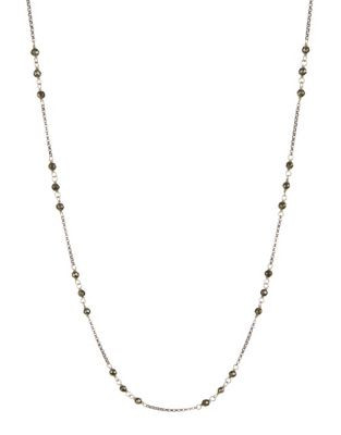 Chan Luu Semi Precious and Sterling Silver Loop Necklace - GREY