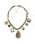 Carolee Woven Chain Floral Charm Necklace - DARK BROWN