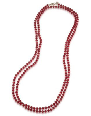 Carolee Multifaceted Bead Rope Necklace - RED