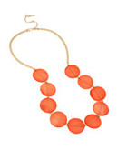 Kenneth Cole New York Orange Shell Shell Disc Frontal Necklace - ORANGE