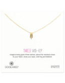 Dogeared Three Wishes Gold Plated Single Strand Necklace - GOLD