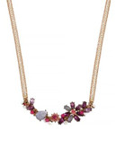 Betsey Johnson Fall Follies Semi-Precious Frontal Flower Necklace - ASSORTED