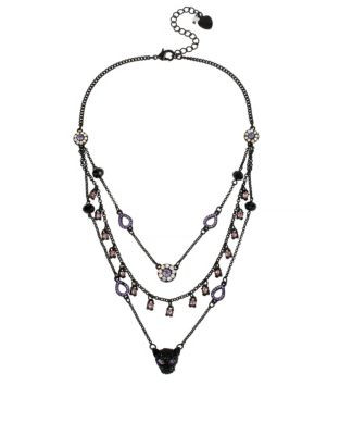 Betsey Johnson Panther Illusion Necklace - PURPLE