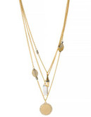 Kenneth Cole New York Natural Wonder Circle and Geometric Faceted Bead Multi Row Necklace - CRYSTAL