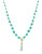 Chan Luu Turquoise and Seed Bead Tassel Necklace - BLUE