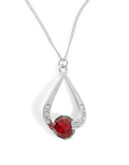 Expression Faceted Bead Pendant Necklace - RED