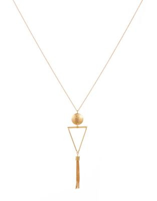 Gerard Yosca Triangle Fringe Pendant Necklace - GOLD