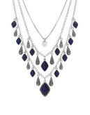 Lucky Brand Lapis Multi-Chain Collar Necklace - SILVER