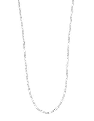 Expression Sterling Silver Figaro Necklace - SILVER - 30