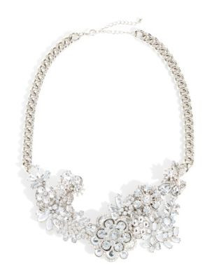 Expression Floral Statement Necklace - SILVER