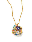 Kenneth Jay Lane Floral Ball Pendant Necklace - MULTI