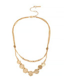 Kenneth Cole New York Citrus Slice Pave Geometric Bead Frontal Necklace - GOLD