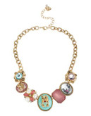 Betsey Johnson Lucky Charms Metal Plastic Necklace - PINK