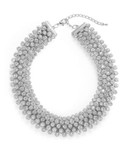 Expression Five-Row Rhinestone Choker Necklace - SILVER