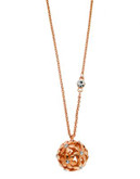 Guess Floral Pendant Crystal Accent Necklace - ROSE GOLD
