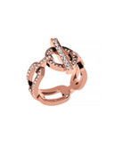 Michael Kors Chain-Link Sculpted Pave Ring - ROSE GOLD - 7