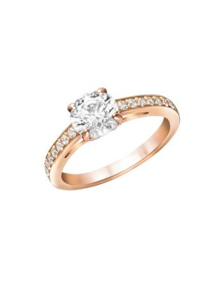 Swarovski Attract Round-Cut Crystal Ring - ROSE GOLD - 8