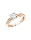 Swarovski Attract Round-Cut Crystal Ring - ROSE GOLD - 6