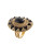 House Of Harlow 1960 Wari Ruins Jet and Goldtone Filigree Cocktail Ring - GOLD - 7