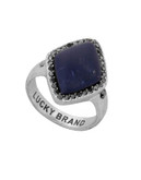 Lucky Brand Silvertone Stone Ring - SILVER - 7
