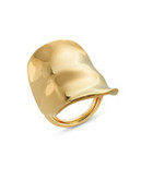 Kenneth Jay Lane Gold Hammered Full Finger Ring - GOLD
