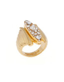 Rachel Zoe Pods Ring Gold Plated Crystal Ring - GOLD - 6.5