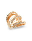Guess Multi-Row Crystal Ring - GOLD