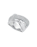 Crislu Sterling Silver Finished in Pure Platinum Cubic Zirconia Ring - SILVER - 7