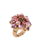 Betsey Johnson Shaky Faceted Stone Cluster Stretch Ring - MULTI - 7