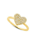 Crislu Simply Pave Heart Ring - GOLD - 7