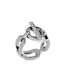 Michael Kors Chain-Link Sculpted Pave Ring - SILVER - 6