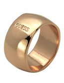 Guess Wide Band Logo Ring - ROSE GOLD - 7
