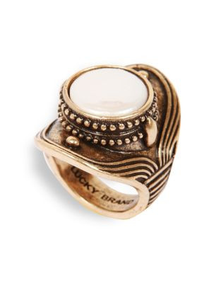 Lucky Brand Lucky Brand Ring Gold Tone Coin Pearl Saddle Ring - GOLD - 7
