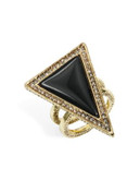 House Of Harlow 1960 Triangle Theorem Ring - BLACK/GOLD - 7