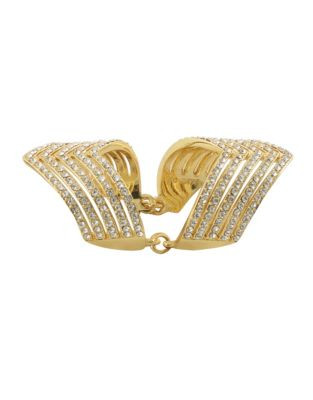 Cc Skye Last Call Crystal and 12K Gold-Plated Hinge Ring - GOLD - 7