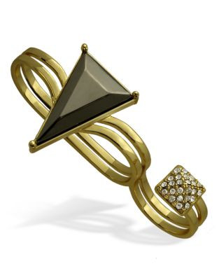 Guess Three Finger Art Deco Ring - GOLD
