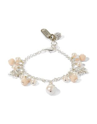 Rita D Clover Charm and Faux Pearl Bracelet - PEARL