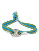 Rita D Pave Plate Stretch Ribbon Bracelet - EMERALD