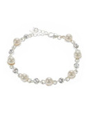 Mmcrystal Crystal and Pearl Embellished Bracelet - PEARL - 1