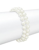 Lauren Ralph Lauren Two-Row Glass Pearl Bracelet - SILVER