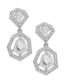 Nadri Open Crystal Pave Drop Earrings - SILVER