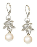Rita D Flower Cluster Drop Earrings - PEARL